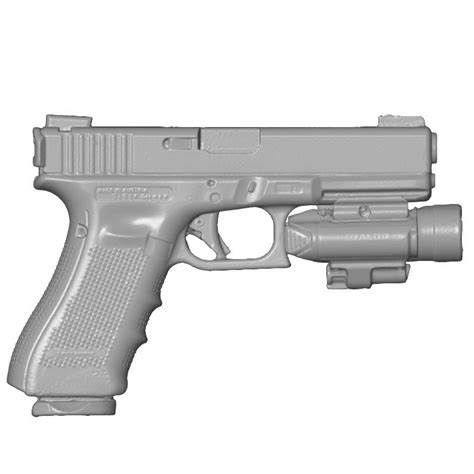 Stl File Glock 17 9mm Pistol With Olight Baldr Pro Lightlaser Real Size Scan・3d Printing Idea