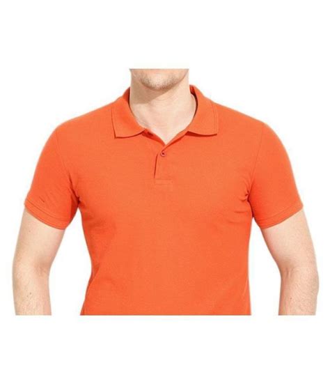 Fashion365 Cotton Blend Orange Plain Polo T Shirt Buy Fashion365