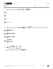 AP Calculus AB Test Booklet Quiz 1 7 Functions And Course Hero