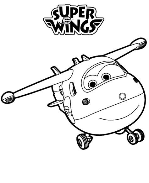 Jett and Super Wings logo coloring page