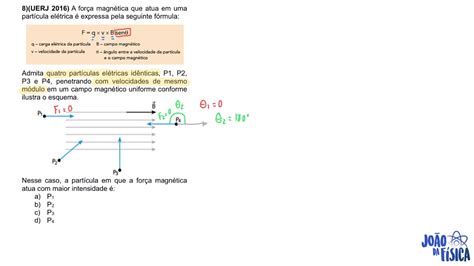 Uerj Eletromagnetismo A For A Magn Tica Que Atua Em Uma