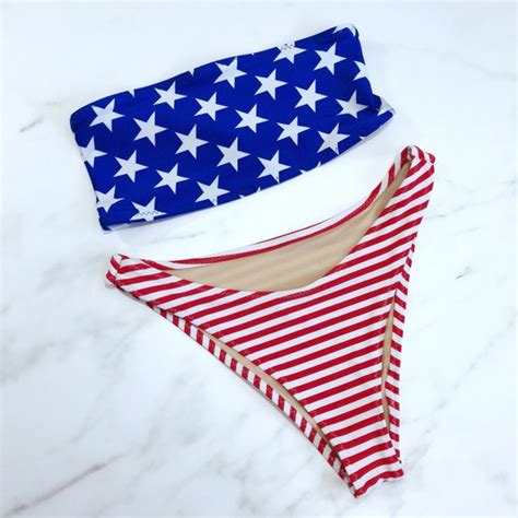 American Flag Bikini Etsy