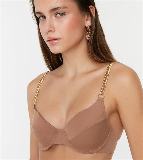 Buy Trendyol Chain Detailed Bikini Bra In Brown 6thStreet Saudi Arabia