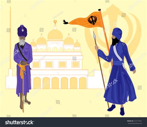 A Vector Illustration In Eps 10 Format Of Two Khalsa Sikh Devotees With