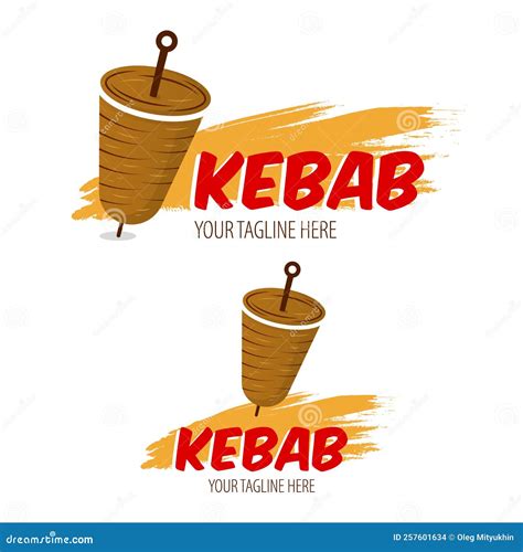 Creative Doner Kebab Logo Shawarma Emblem Turkish Fast Food