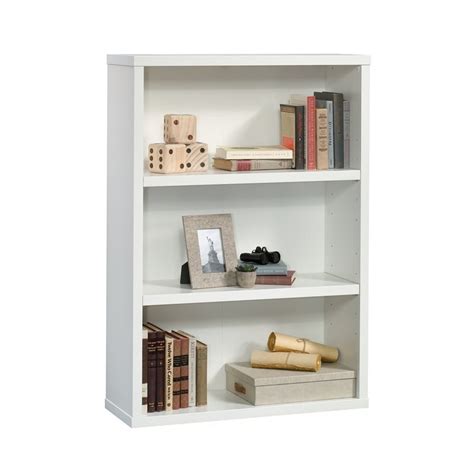 Sauder Engineered Wood 3 Shelf Bookcase In Glacier White 427263