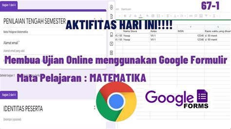 Cara Membuat Ujian Online Dengan Google Form Google Formulir Youtube