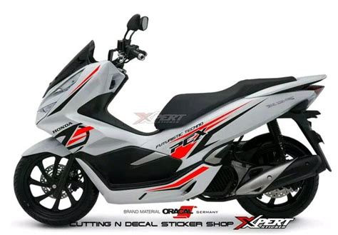 Jual Sticker Cutting Honda Pcx Putih Stiker Merah Hitam Di Lapak