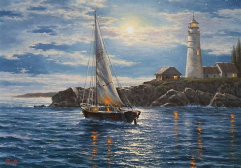 Cuadros Modernos Pinturas Y Dibujos Faro Marino Paisaje De Maxim