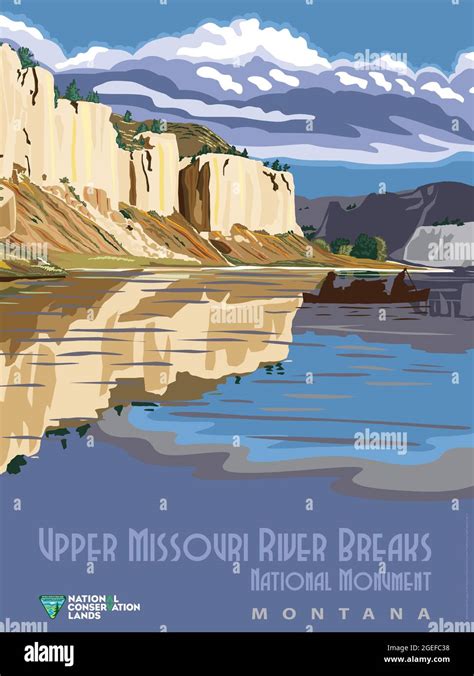 Upper Missouri River - Breaks National Monument - Montana Stock Photo ...