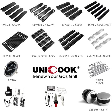 Buy Unicook Grill Heat Plates 14 5 8 L Grill Burner Covers Replacement