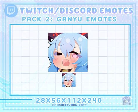 Ganyu Genshin Impact Twitch Discord Emotes Pack 2 Twitch Etsy