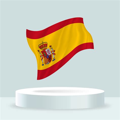 bandera de españa Representación 3d de la bandera que se muestra en el