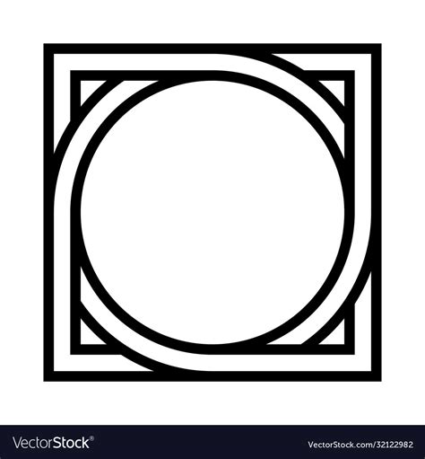 Geometric shape pattern circle inscribed in square