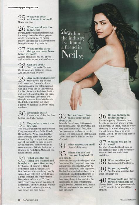 Deepika Padukone In July Filmfare Hot Scans