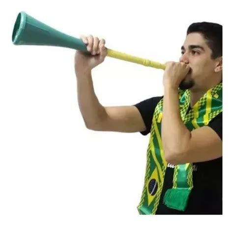 Cornetas Vuvuzela Verde Amarela Brasil Copa Do Mundo Cm Frete Gr Tis