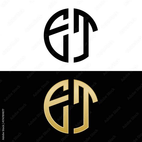 et initial logo circle shape vector black and gold Stock Vector | Adobe ...