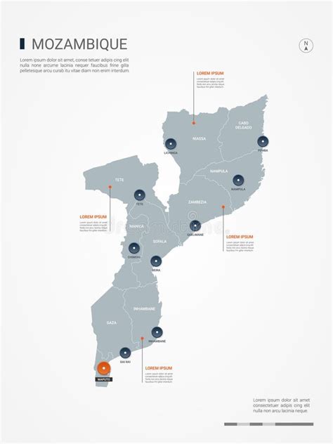 Ejemplo Infographic Del Vector Del Mapa De Mozambique Ilustración del