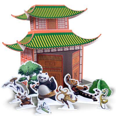 Papermau Kung Fu Panda Pagoda Diorama Papercraft By HP Po Kung Fu