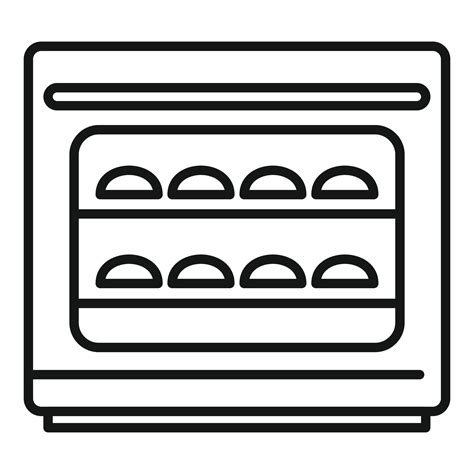 Baking Convection Oven Icon Outline Vector Cooking Electric Stove