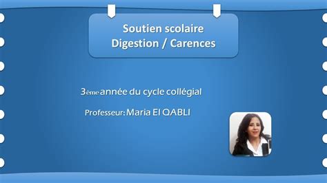 Digestion Carences Alimentaires Youtube