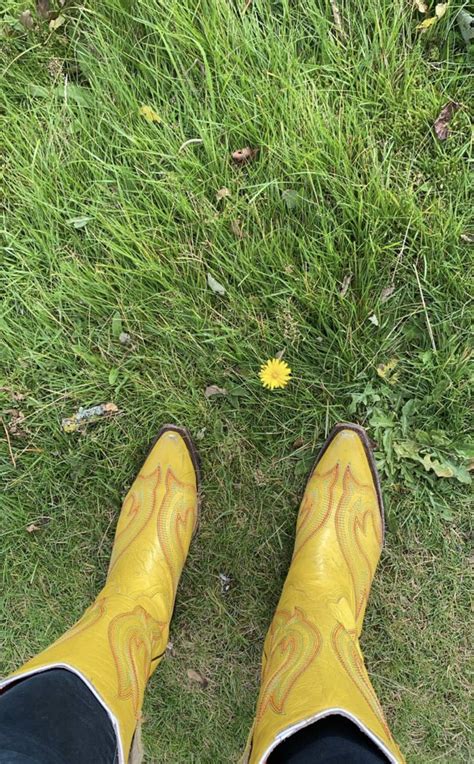 Yellow Boots Cowgirl Boots Psychedelic Selfie The Originals Shoes