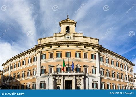 Parlamento Italiano Monte Citorio Fotografia Stock Immagine Di Sede