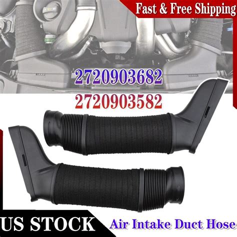 Pair Air Intake Inlet Duct Hose For Mercedes Benz W204 W212 C300 C350