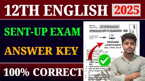 12th English Answer Key Bihar Board Class 12 Sent Up Exam 2024