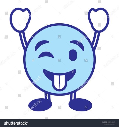 Emoticon Cartoon Face Tongue Out Character Stock Vector (Royalty Free ...