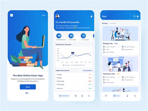 Dribbble Prepal Online Exam Mobile Dashboard Concept Png By Hardik D