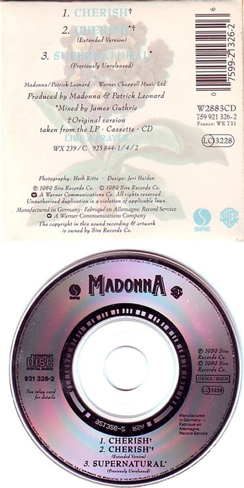 Madonna Cherish Uk 3 Cd Single Cd3 614290