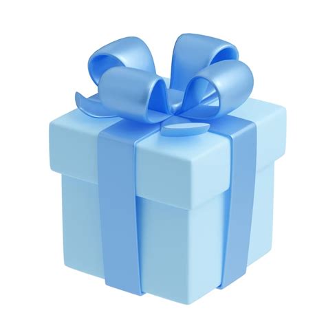 Free Photo 3D Render Blue Gift Box With Ribbon Male Package In 2024