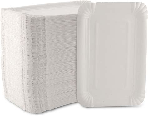 Ecocleo Eco PAPPTELLER Einweg Farbe Weiß 250 Stück Eckig 13x20cm