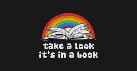 Take A Look It S In A Book Reading Vintage Retro Rainbow Take A Look