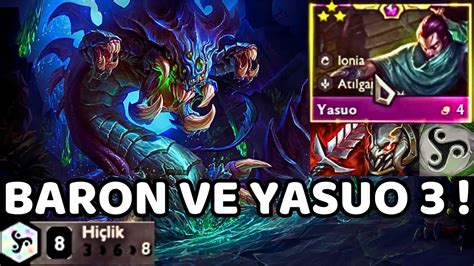 Nihi TFT YASUO 3 YILDIZ VE BARON NASHOR VS AZİR 3 YILDIZ NASUS 3