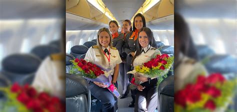 Primer vuelo nacional 100 tripulado por mujeres despegó desde Porlamar