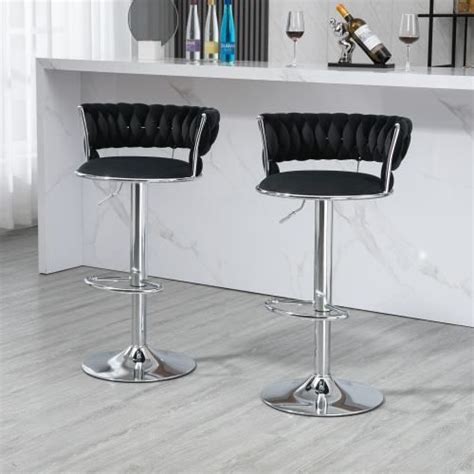 Lot de 2 tabourets de Bar pivotants chaises réglables en hauteur avec