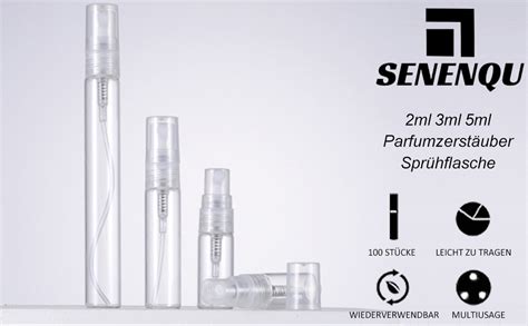 SENENQU 100 Stück 2ml Parfumzerstäuber Sprühflasche Mini Feinnebel