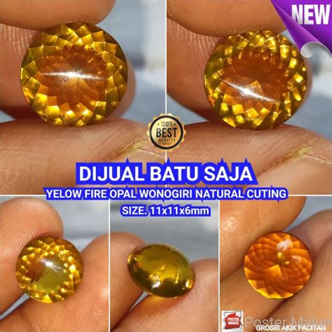 DIJUAL BATU SAJA YELOW FIRE OPAL WONOGIRI NATURAL KUALITAS CUTING ...