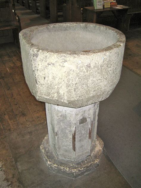 Medieval Font From The Old Church The Present Church Is Built