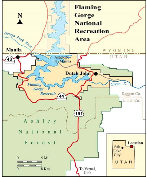 Location Map Of Flaming Gorge National Recreation Area Utah Geological Survey