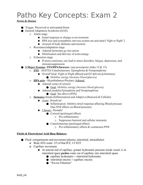 Patho Key Concepts Exam Su Stress Disease Trigger Perceived Or