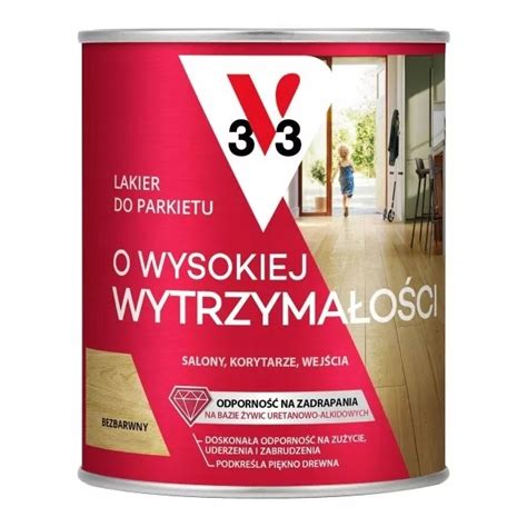 V33 LAKIER DO PARKIETU bezbarwny MAT 0 75L 3v3 55 zł Lakiery