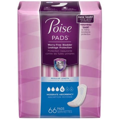 Poise Moderate Absorbency Incontinence Pads Regular Pack Of