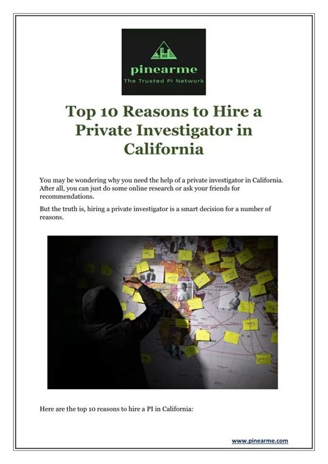 Ppt Top Reasons To Hire A Private Investigator In California