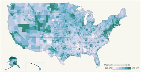 Interactive Visualizing U S Counties By Household Income