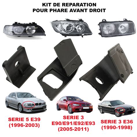 Kit de Réparation Phare Avant Droit prévu pour BMW E36 E90 E91 E92 E93