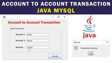 Account To Account Transaction Using Java Mysql Youtube