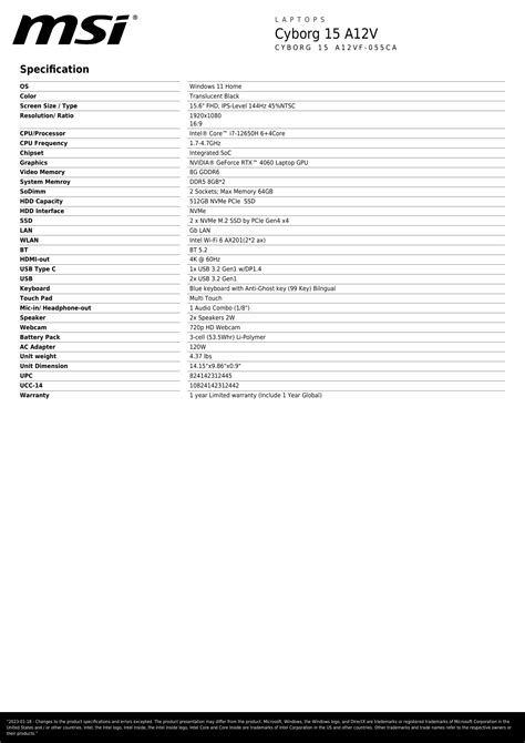 MS-15K1 - MSI Specifications and Certification